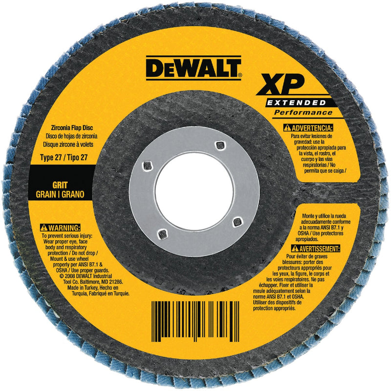 DEWALT 4-1/2 In. 36-Grit Type 29 High Performance Zirconia Angle Grinder Flap Disc