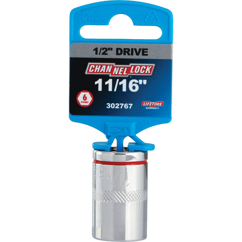Channellock 1/2 In. Drive 11/16 In. 6-Point Shallow Standard Socket