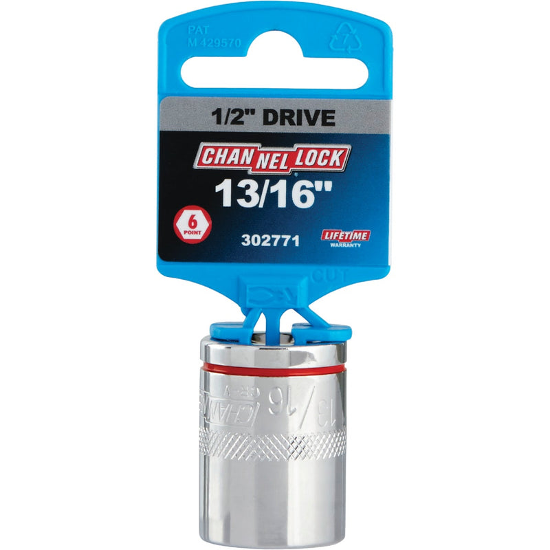 Channellock 1/2 In. Drive 13/16 In. 6-Point Shallow Standard Socket