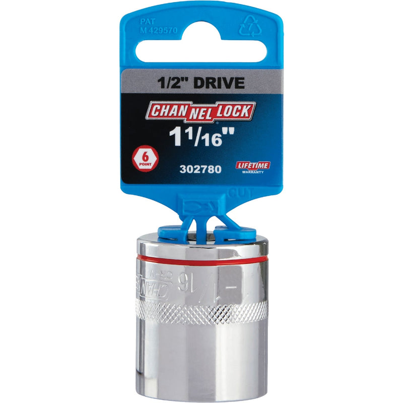 Channellock 1/2 In. Drive 1-1/16 In. 6-Point Shallow Standard Socket