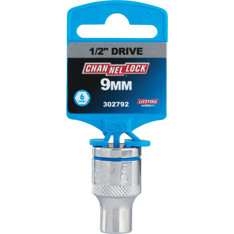 Channellock 1/2 In. Drive 9 mm 6-Point Shallow Metric Socket