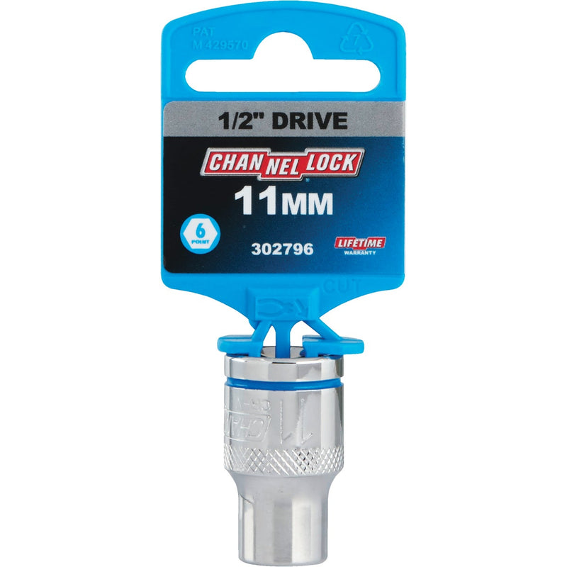 Channellock 1/2 In. Drive 11 mm 6-Point Shallow Metric Socket