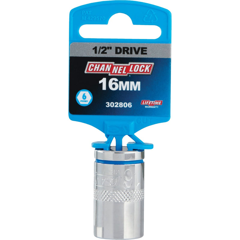 Channellock 1/2 In. Drive 16 mm 6-Point Shallow Metric Socket