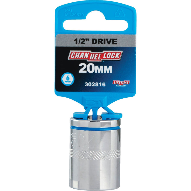 Channellock 1/2 In. Drive 20 mm 6-Point Shallow Metric Socket