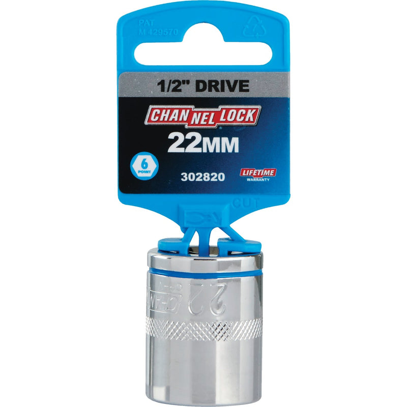 Channellock 1/2 In. Drive 22 mm 6-Point Shallow Metric Socket