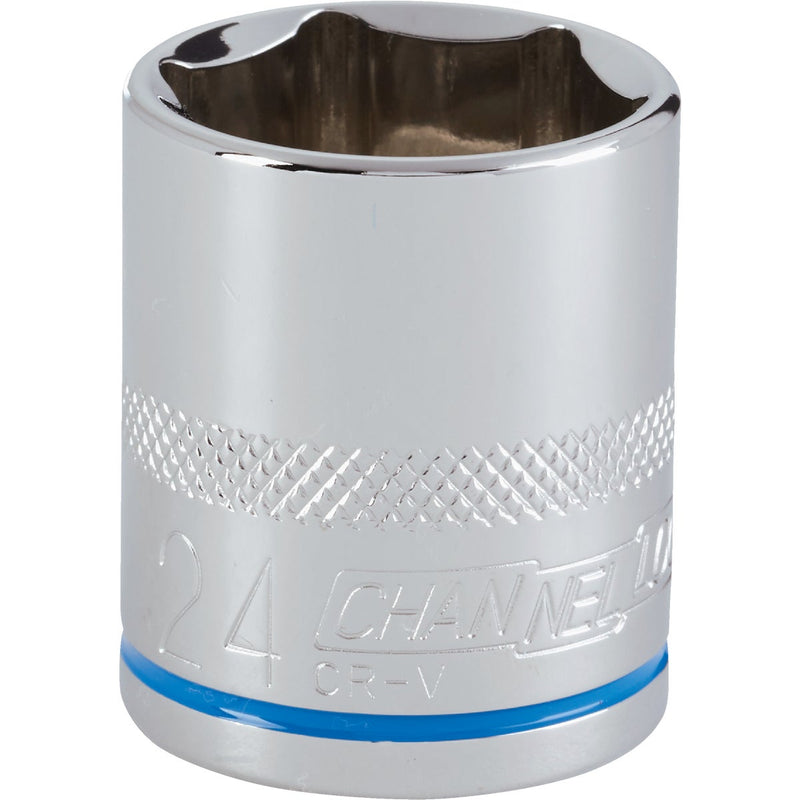 Channellock 1/2 In. Drive 24 mm 6-Point Shallow Metric Socket