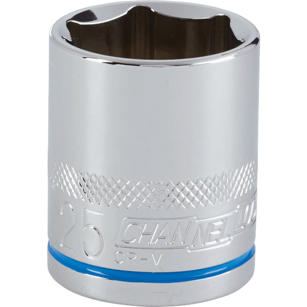 Channellock 1/2 In. Drive 25 mm 6-Point Shallow Metric Socket