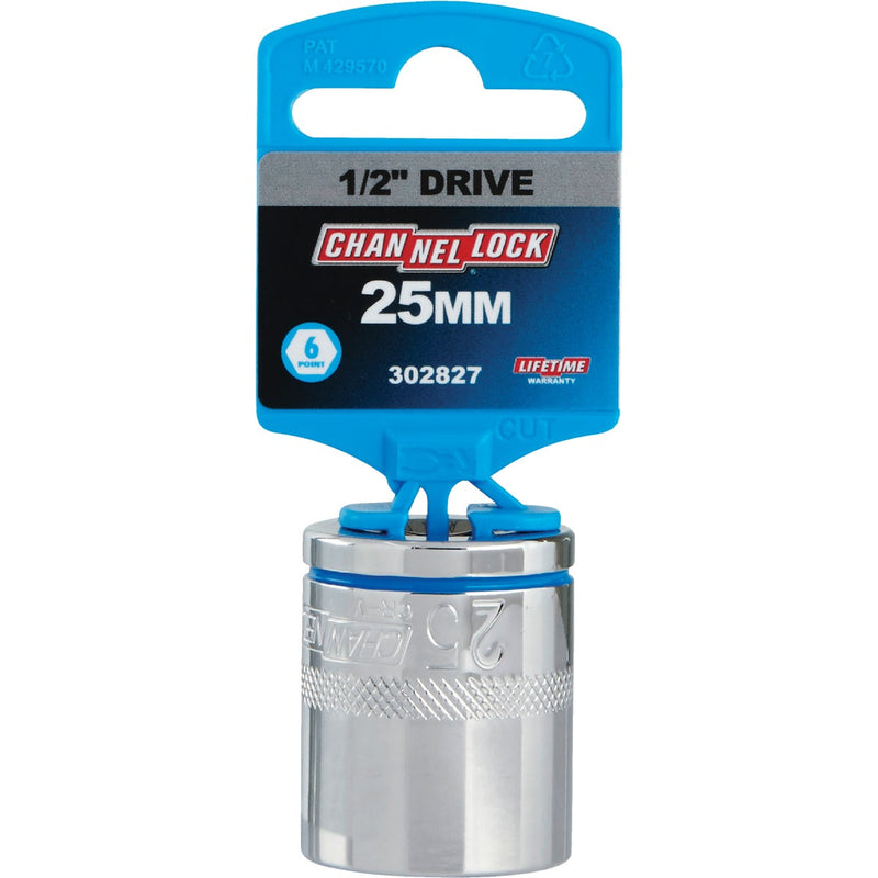 Channellock 1/2 In. Drive 25 mm 6-Point Shallow Metric Socket