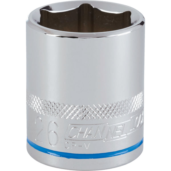 Channellock 1/2 In. Drive 26 mm 6-Point Shallow Metric Socket