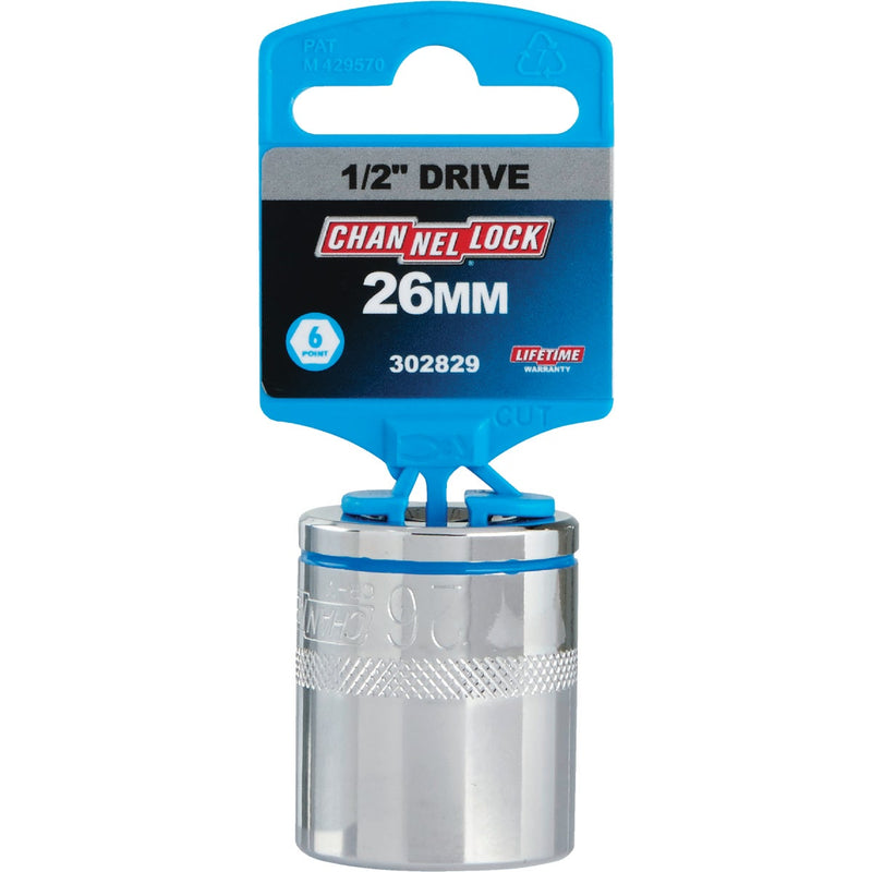 Channellock 1/2 In. Drive 26 mm 6-Point Shallow Metric Socket