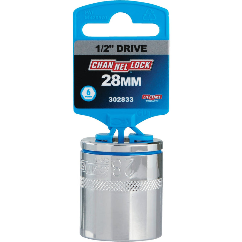 Channellock 1/2 In. Drive 28 mm 6-Point Shallow Metric Socket