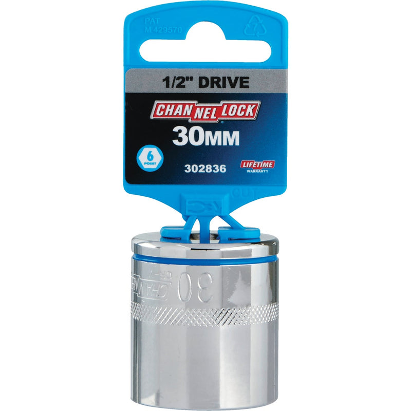 Channellock 1/2 In. Drive 30 mm 6-Point Shallow Metric Socket