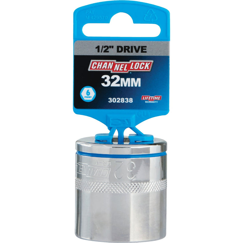 Channellock 1/2 In. Drive 32 mm 6-Point Shallow Metric Socket