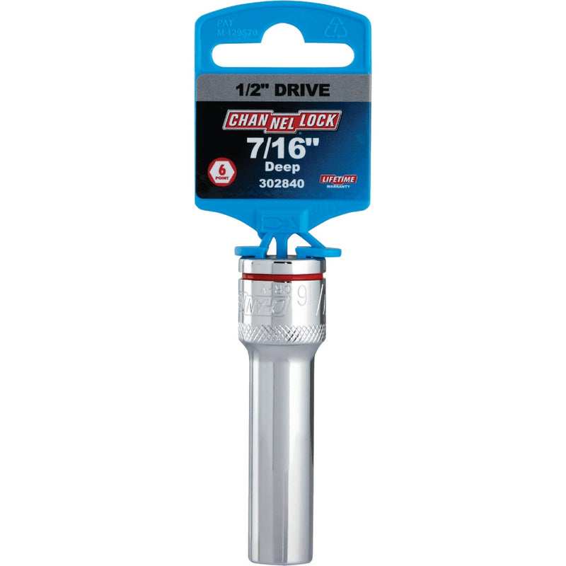 Channellock 1/2 In. Drive 7/16 In. 6-Point Deep Standard Socket