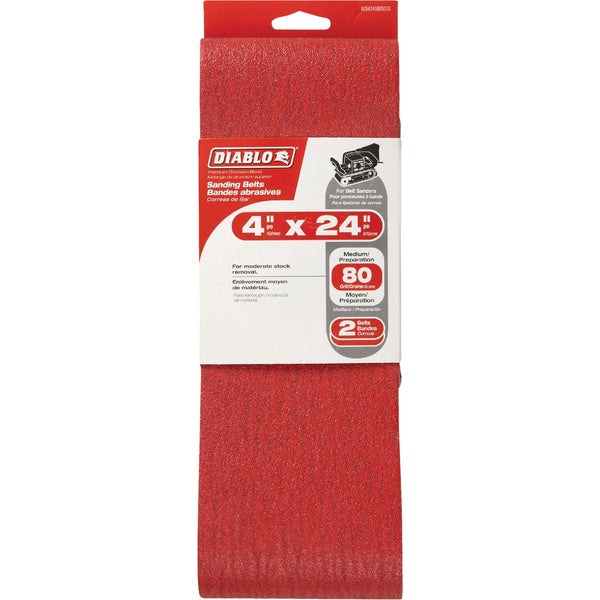 Diablo 4 In. x 24 In. 80 Grit General Purpose Sanding Belt (2-Pack)