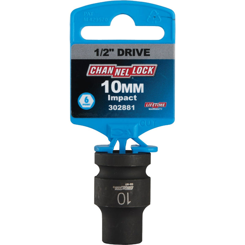 Channellock 1/2 In. Drive 10 mm 6-Point Shallow Metric Impact Socket