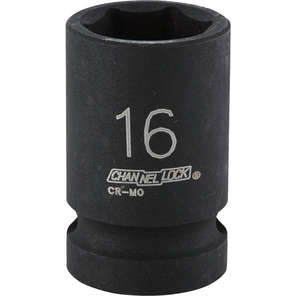 Channellock 1/2 In. Drive 16 mm 6-Point Shallow Metric Impact Socket