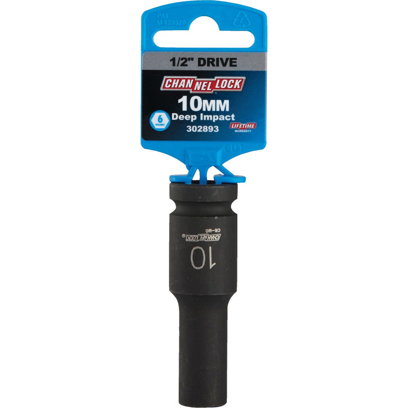 Channellock 1/2 In. Drive 10 mm 6-Point Deep Metric Impact Socket