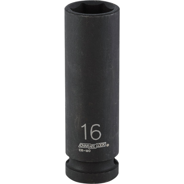 Channellock 1/2 In. Drive 16 mm 6-Point Deep Metric Impact Socket