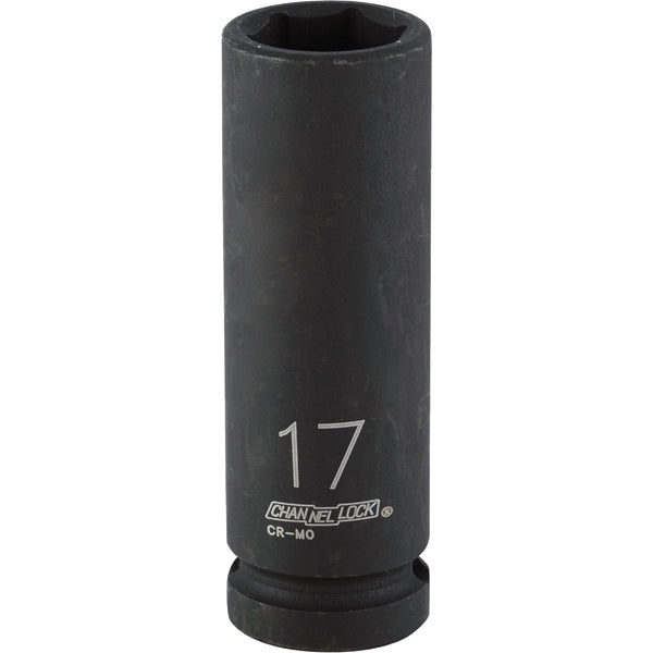 Channellock 1/2 In. Drive 17 mm 6-Point Deep Metric Impact Socket