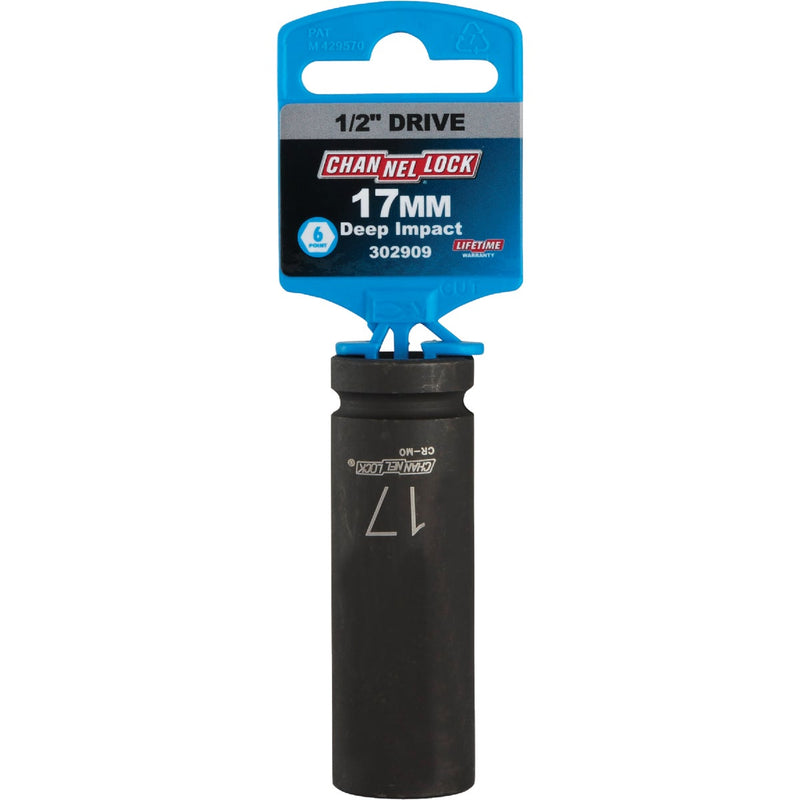 Channellock 1/2 In. Drive 17 mm 6-Point Deep Metric Impact Socket