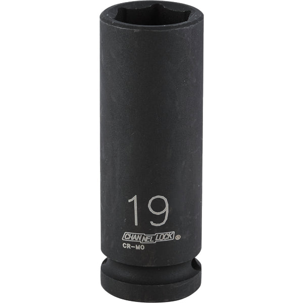 Channellock 1/2 In. Drive 19 mm 6-Point Deep Metric Impact Socket