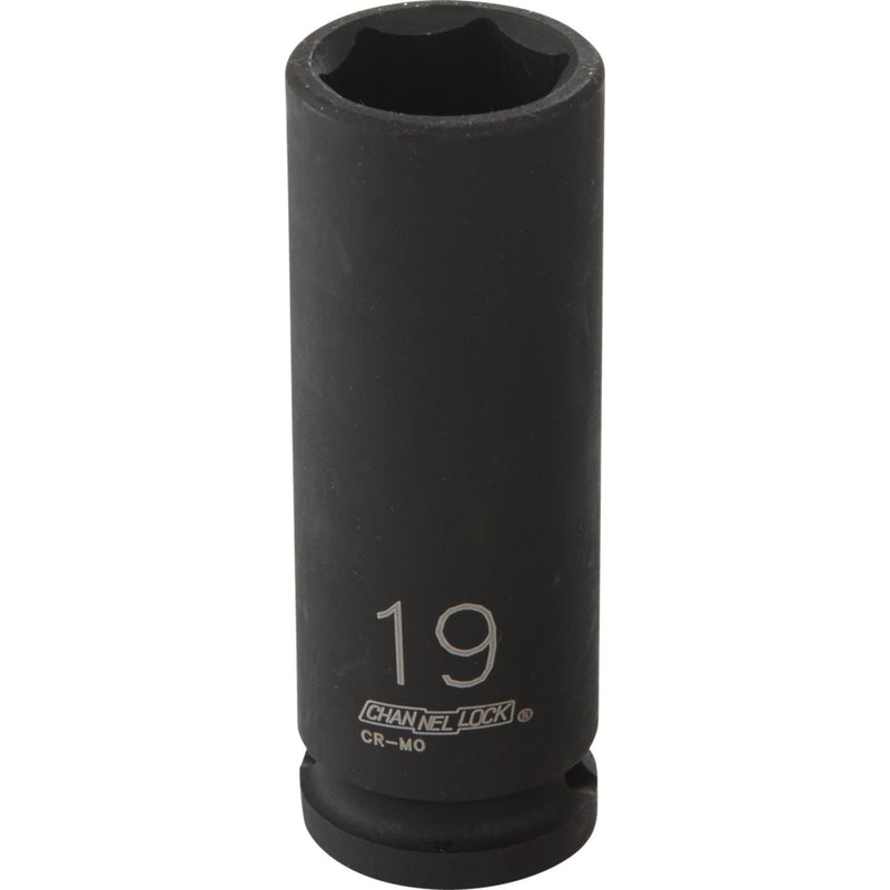 Channellock 1/2 In. Drive 19 mm 6-Point Deep Metric Impact Socket