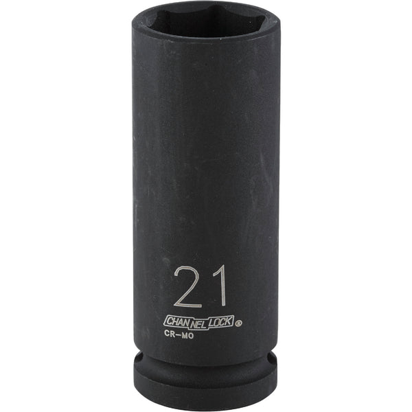 Channellock 1/2 In. Drive 21 mm 6-Point Deep Metric Impact Socket