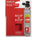 Diablo Clamp-On 220 Grit 4-1/2 In. x 5-1/2 In. 1/4 Sheet Power Sanding Sheet (6-Pack)