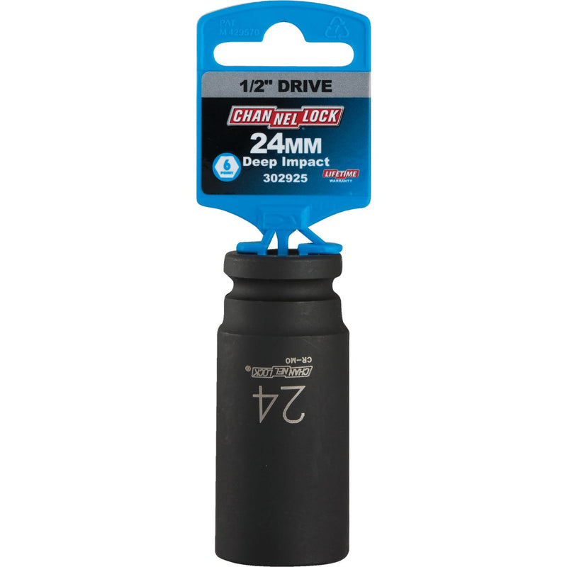 Channellock 1/2 In. Drive 24 mm 6-Point Deep Metric Impact Socket