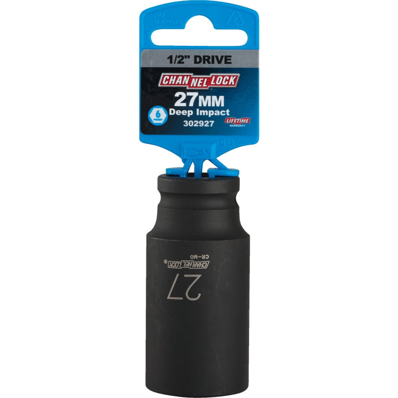 Channellock 1/2 In. Drive 27 mm 6-Point Deep Metric Impact Socket