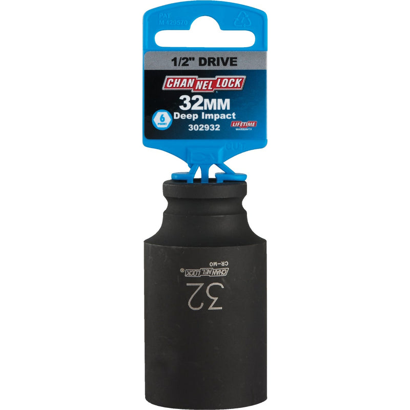 Channellock 1/2 In. Drive 32 mm 6-Point Deep Metric Impact Socket