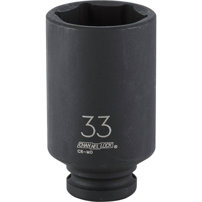 Channellock 1/2 In. Drive 33 mm 6-Point Deep Metric Impact Socket