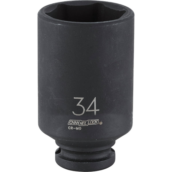 Channellock 1/2 In. Drive 34 mm 6-Point Deep Metric Impact Socket