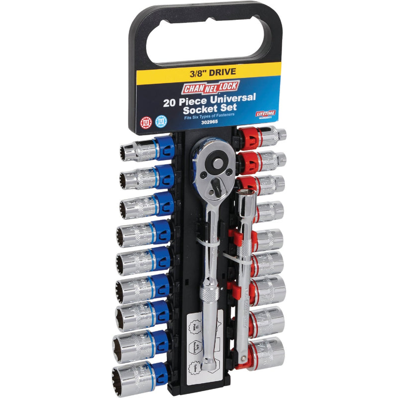 Channellock Standard/Metric 3/8 In. Drive Universal Ratchet & Socket Set (20-Piece)