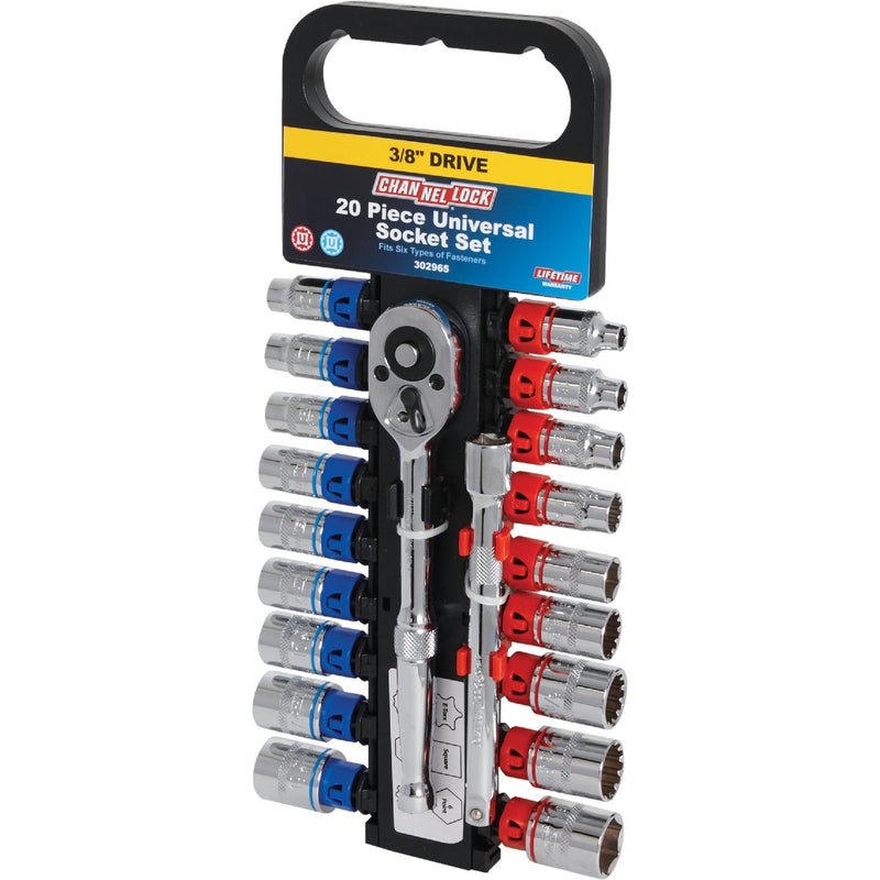 Channellock Standard/Metric 3/8 In. Drive Universal Ratchet & Socket Set (20-Piece)