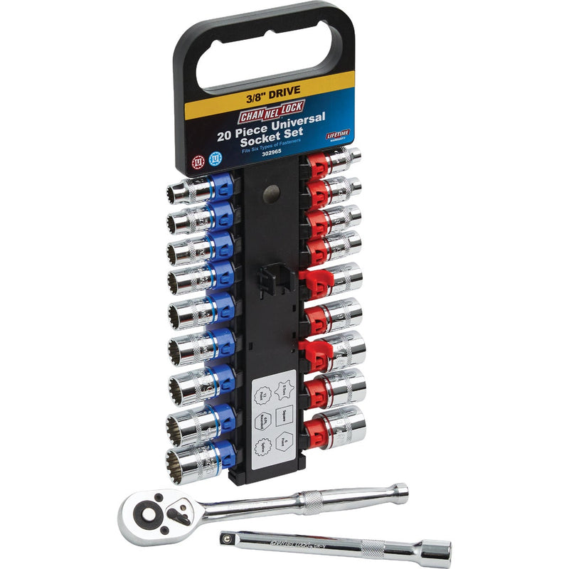 Channellock Standard/Metric 3/8 In. Drive Universal Ratchet & Socket Set (20-Piece)