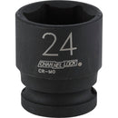 Channellock 1/2 In. Drive 24 mm 6-Point Shallow Metric Impact Socket