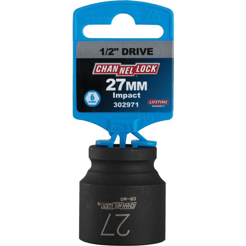 Channellock 1/2 In. Drive 27 mm 6-Point Shallow Metric Impact Socket