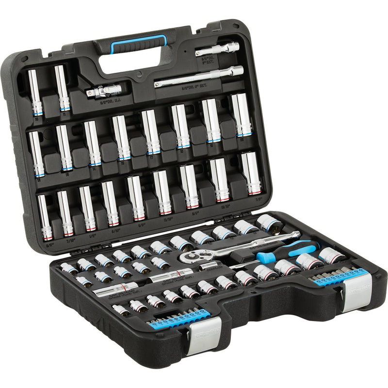 Channellock Standard/Metric 3/8 In. Drive 6-Point Combination Ratchet & Socket Set (76-Piece)