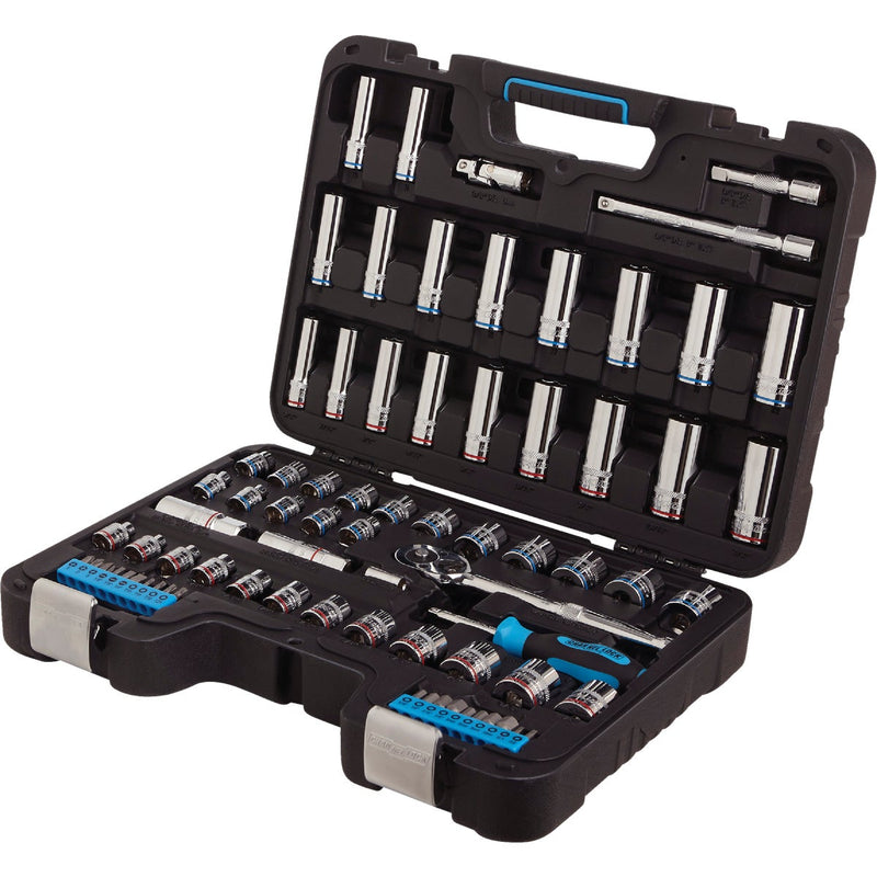 Channellock Standard/Metric 3/8 In. Drive 6-Point Combination Ratchet & Socket Set (76-Piece)