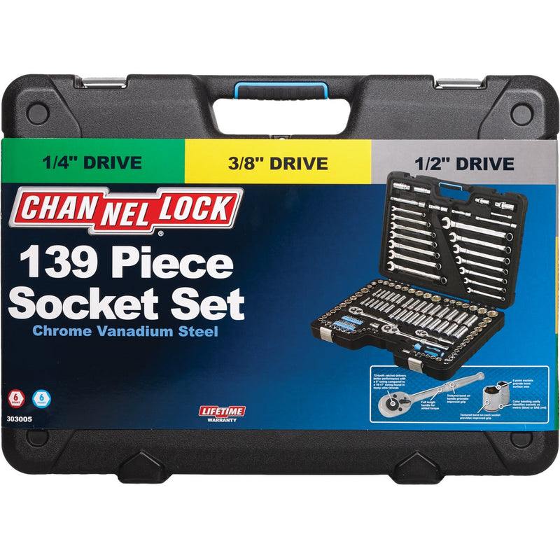 Channellock SAE & Metric 6-Point Combination Ratchet & Socket Set (139-Piece)