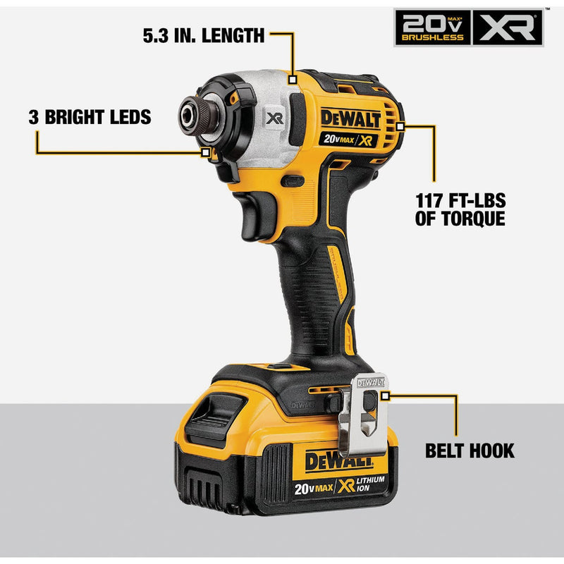 DEWALT 20V MAX XR 2-Tool Brushless Cordless Hammer Drill & Impact Driver Combo Kit with (2) 5.0 Ah Batteries & Charger