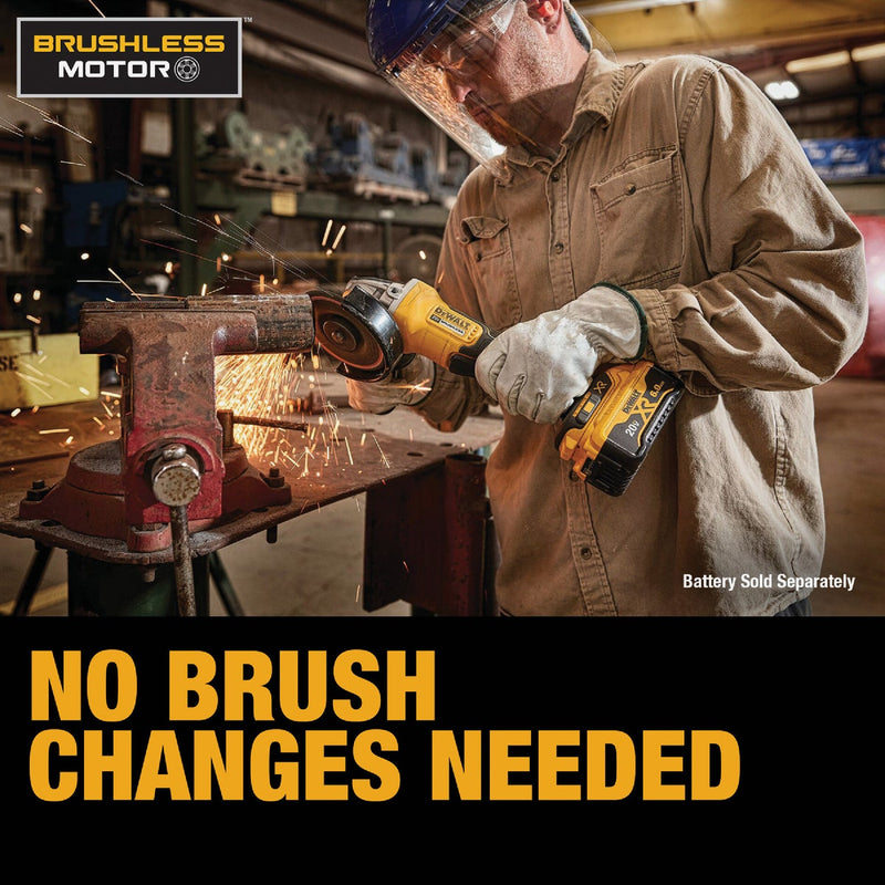 DEWALT 20V MAX XR 4-1/2 In. Brushless Small Cordless Angle Grinder with Paddle Switch (Tool Only)