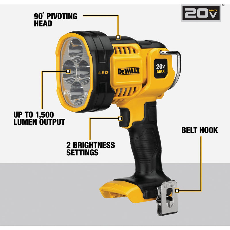 DEWALT 20V MAX LED Cordless Jobsite Spotlight (Tool Only)