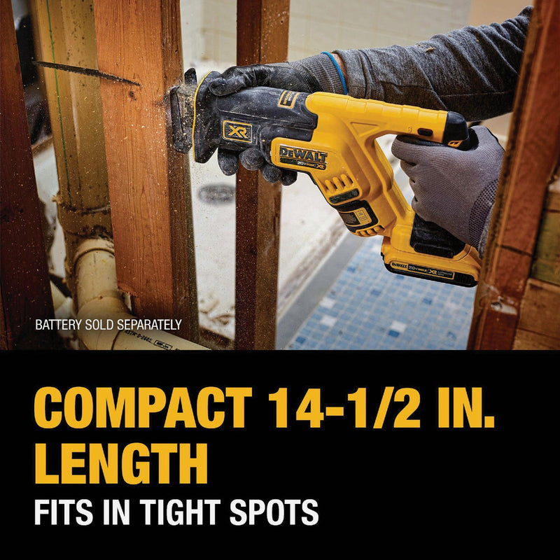 DEWALT 20V MAX XR Brushless Compact Cordless Reciprocating Saw (Tool Only)