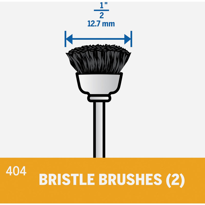 Dremel 1/2 In. Nylon Bristle Cleaning and Polishing Brush (2-Pack)