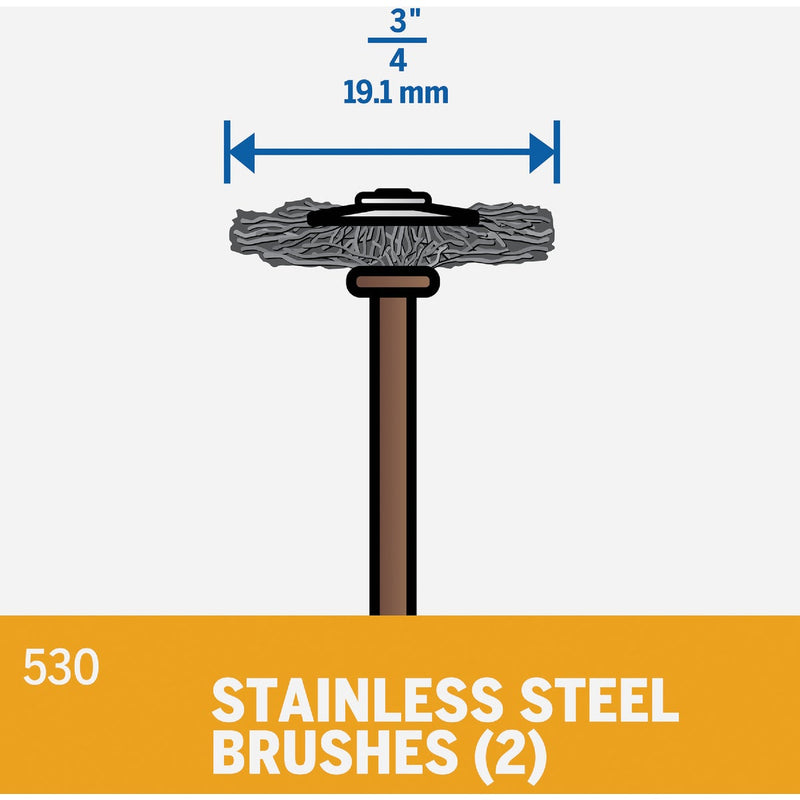 Dremel 3/4 In. Stainless Steel Wire Cleaning, Deburring and Surface-Finish Brush (2-Pack)