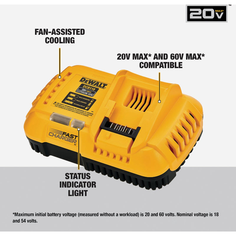 DEWALT 20V/60V MAX Lithium-Ion 8-Amp Fan Cooled Fast Battery Charger