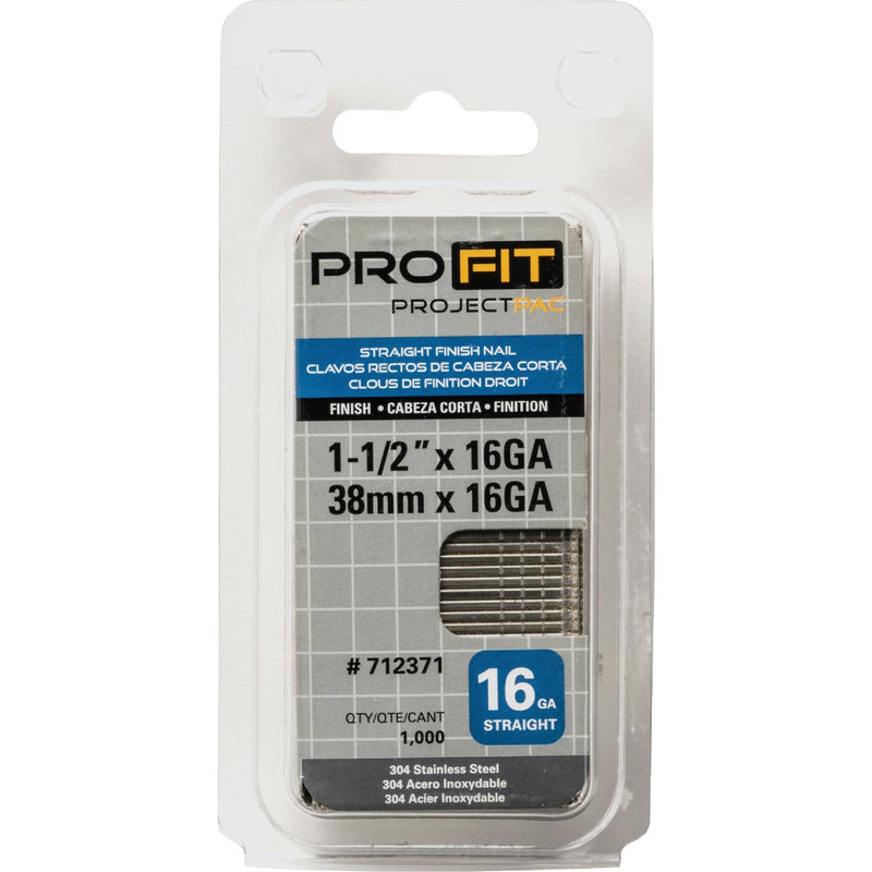 Pro-Fit 1-1/2 In. 16 Gauge 304-Stainless Steel Straight Finish Nail (1000 Ct.)